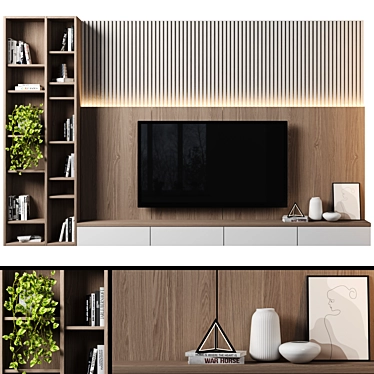 Modular TV Wall Unit 3D model image 1 