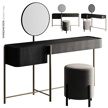 Modern Chic Shanghai Desk Vanity 3D model image 1 