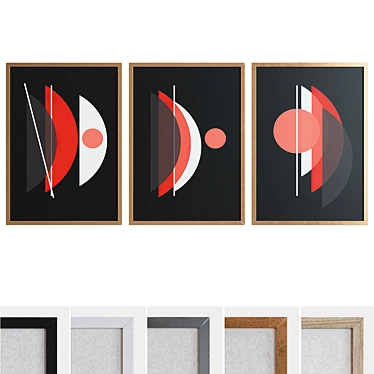 Modern Abstract Picture Frame Set 3D model image 1 