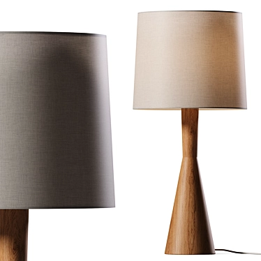 Rustic Mango Wood Table Lamp 3D model image 1 