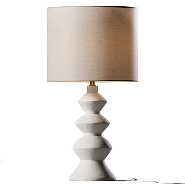 Sleek White Stone Floor Lamp 3D model image 1 