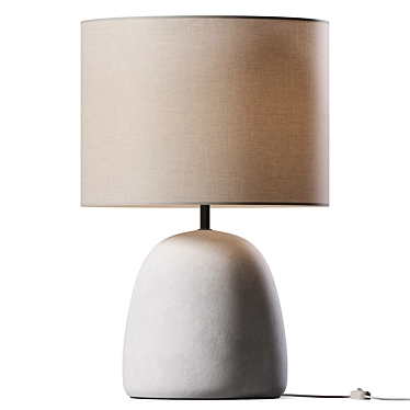 Elegant Stoneware Polyester Table Lamp 3D model image 1 