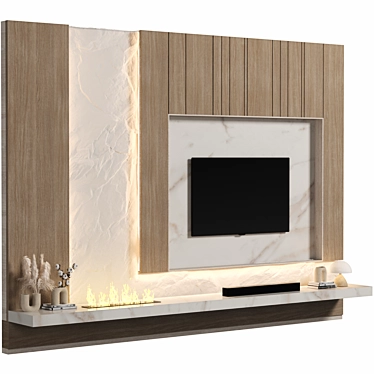 Modern TV Wall Unit 123 3D model image 1 