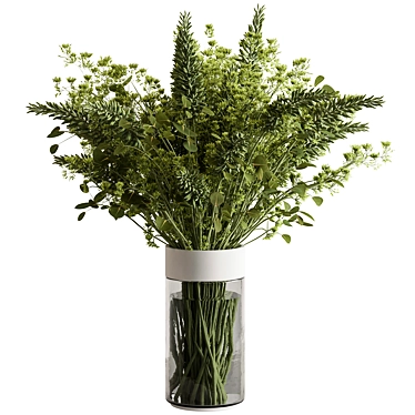 Fresh Green Branch Bouquet 3D model image 1 