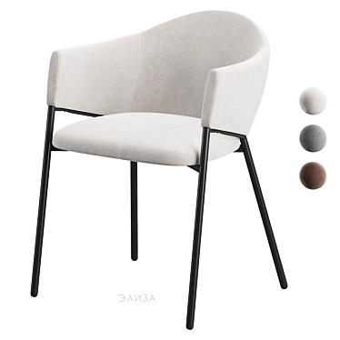 Eliza Scandinavian Velvet Dining Chair 3D model image 1 