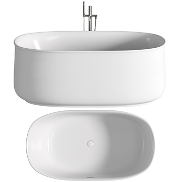 Duravit Zencha Oval Bath Suspended 3D model image 1 