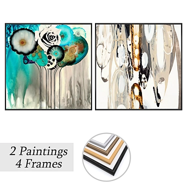 Art Set with Multiple Frames 3D model image 1 