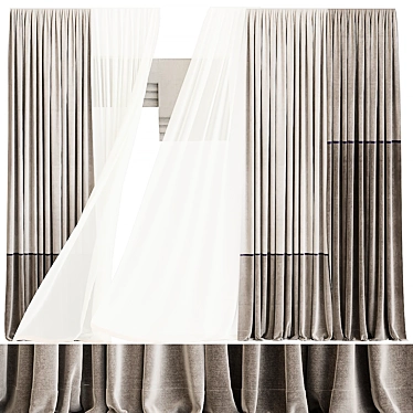 Russian Style Curtain 22 3D model image 1 