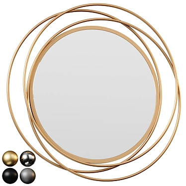 Modern Round Glass Wall Mirror 3D model image 1 