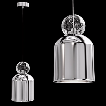 Modern Chrome Hanging Pendant Light 3D model image 1 