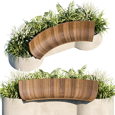 Urban Furniture 03 Bench Plants 3D model image 1 