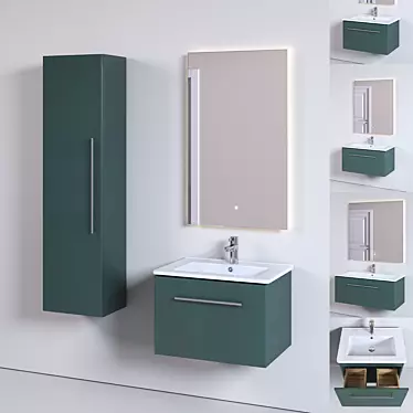 Eco-Friendly Modern Green Storage Cabinet 3D model image 1 