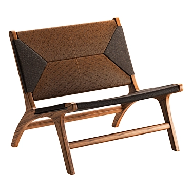 Modern Teak Lounge Chair Black 3D model image 1 