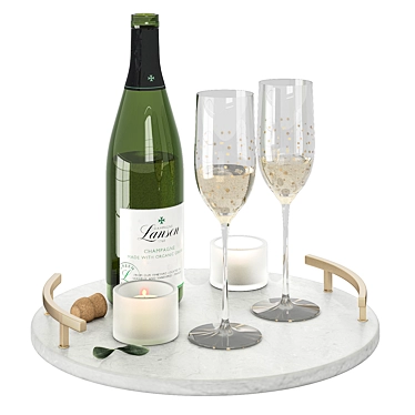 Elegant Champagne Lanson Decor Set 3D model image 1 