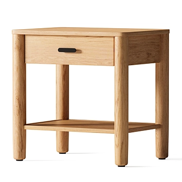 Modern Wood Side Table 3D model image 1 