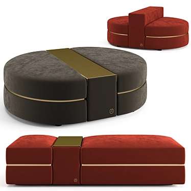 Luxence Maxime Ottoman Set 3D model image 1 