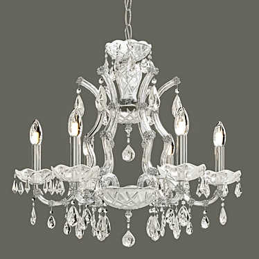 Elegant Crystal Lux BLANCA Chandelier 3D model image 1 