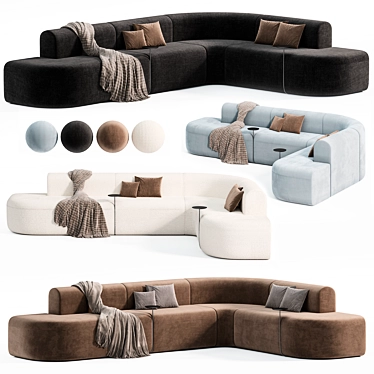 Artiko Modular Sofa: Stylish Seating 3D model image 1 
