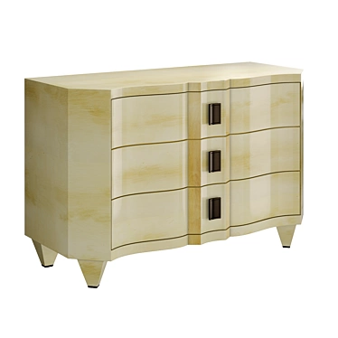 Elegant Maple Wood Credenza 3D model image 1 