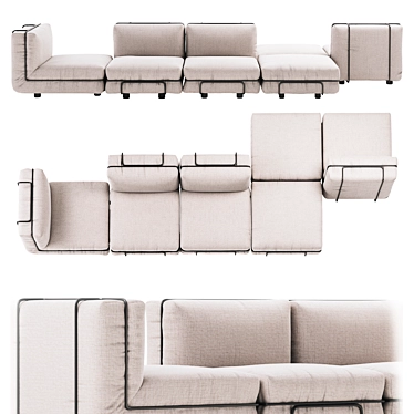 Danish Karakter GB Lounge Modular Sofa 3D model image 1 