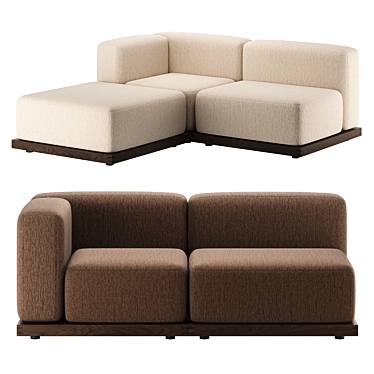 Karimoku N-S02 Compact Lounge Sofa 3D model image 1 