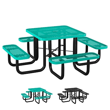 Urban Metal Outdoor Table Set 3D model image 1 