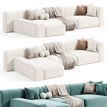 Modern Dimaro Sofa Ottoman Set 3D model image 1 