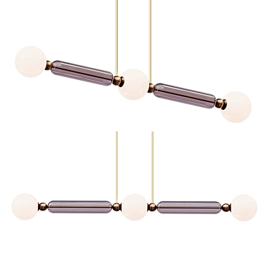 Brass Glass Pendant Lamp 3D model image 1 