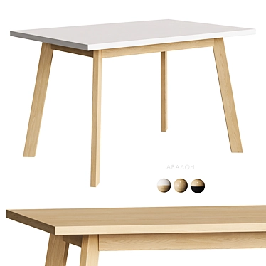 Avalon Dining Table Oak White 3D model image 1 