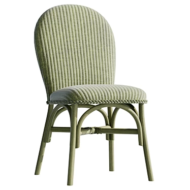 Premium Woven Cane Dining Chair 3D model image 1 