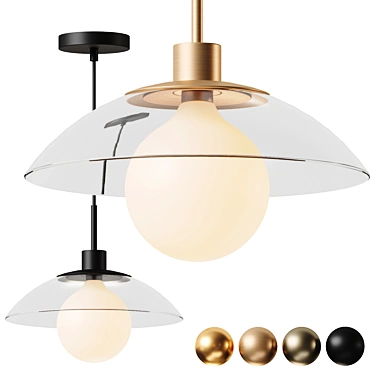 Elegant Petal Inspired Chandelier 3D model image 1 