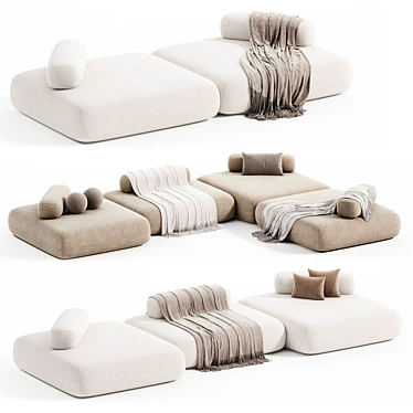 Sleek 2015 Flow Plus Sofa 3D model image 1 