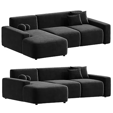 Modern Olafur Upholstered Sectional Sofa 3D model image 1 