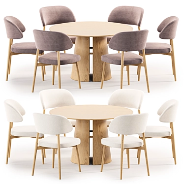 Modern Dining Set: Hyde Chair & Teulat Table 3D model image 1 