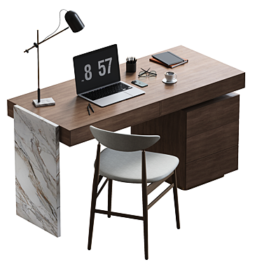 Modern 3D Office Desk Furniture 3D model image 1 