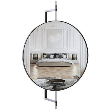 Modern Rotating Round Mirror 3D model image 1 