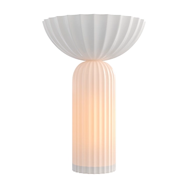 Fluted Porcelain Dome Lamp Sculpture 3D model image 1 