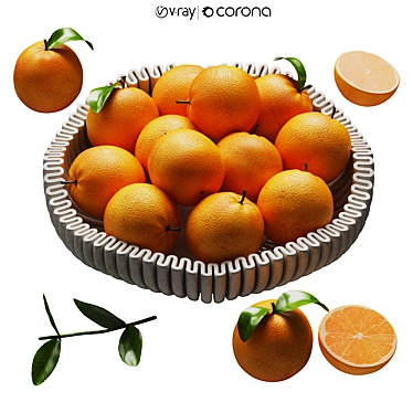 Minimalist Orange Bowl Sculpture 3D model image 1 