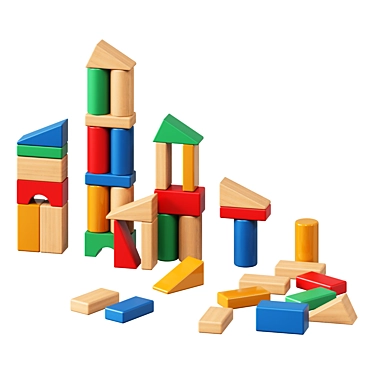 Underhålla Wooden Building Blocks Set 3D model image 1 