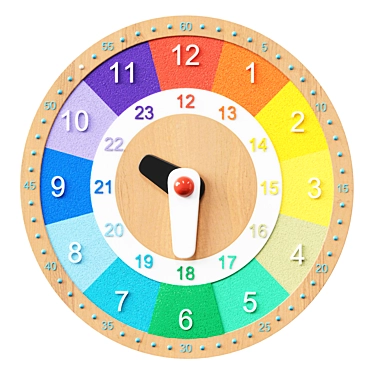 Colorful Educational Wooden Clock 3D model image 1 