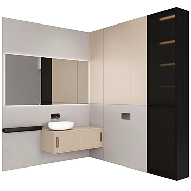 Modern Bathroom Vanity Set 3D model image 1 