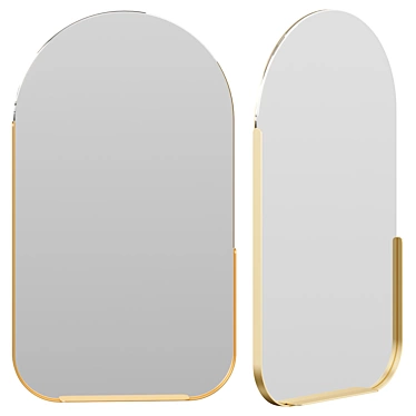 Golden Arch Mirror with Shelf 3D model image 1 