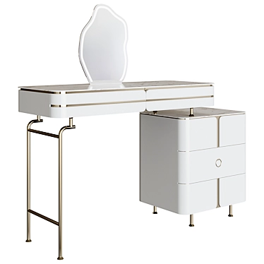 Glam Slate Top Vanity Table 3D model image 1 