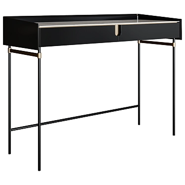 CreateWhite Modern Black Vanity Table 3D model image 1 