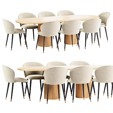 Modern Dining Set 78 Ensemble 3D model image 1 