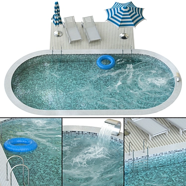 Luxury Swimming Pool Design 3D model image 1 