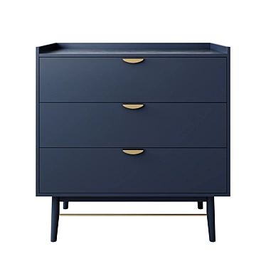  PENELOPE 3-Drawer Dark Blue Dresser 3D model image 1 