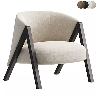 Freddie Fabric Armchair: Contemporary Comfort 3D model image 1 