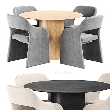  Ellipse Type Dining Set 3D model image 1 