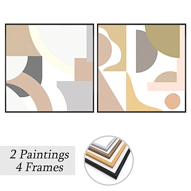 Artwork Set with Multiple Frames 3D model image 1 